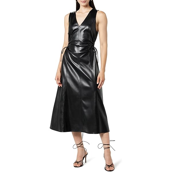 slim fit dress slacks Cinq  Sept McKenna Faux Leather Mini Dress Msrp 2 / Nightfall
