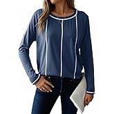 Dokotoo Long Sleeve Shirts Split Back Womens Tops Fall Outfits 2025 Fashion Casual Womens Clothing