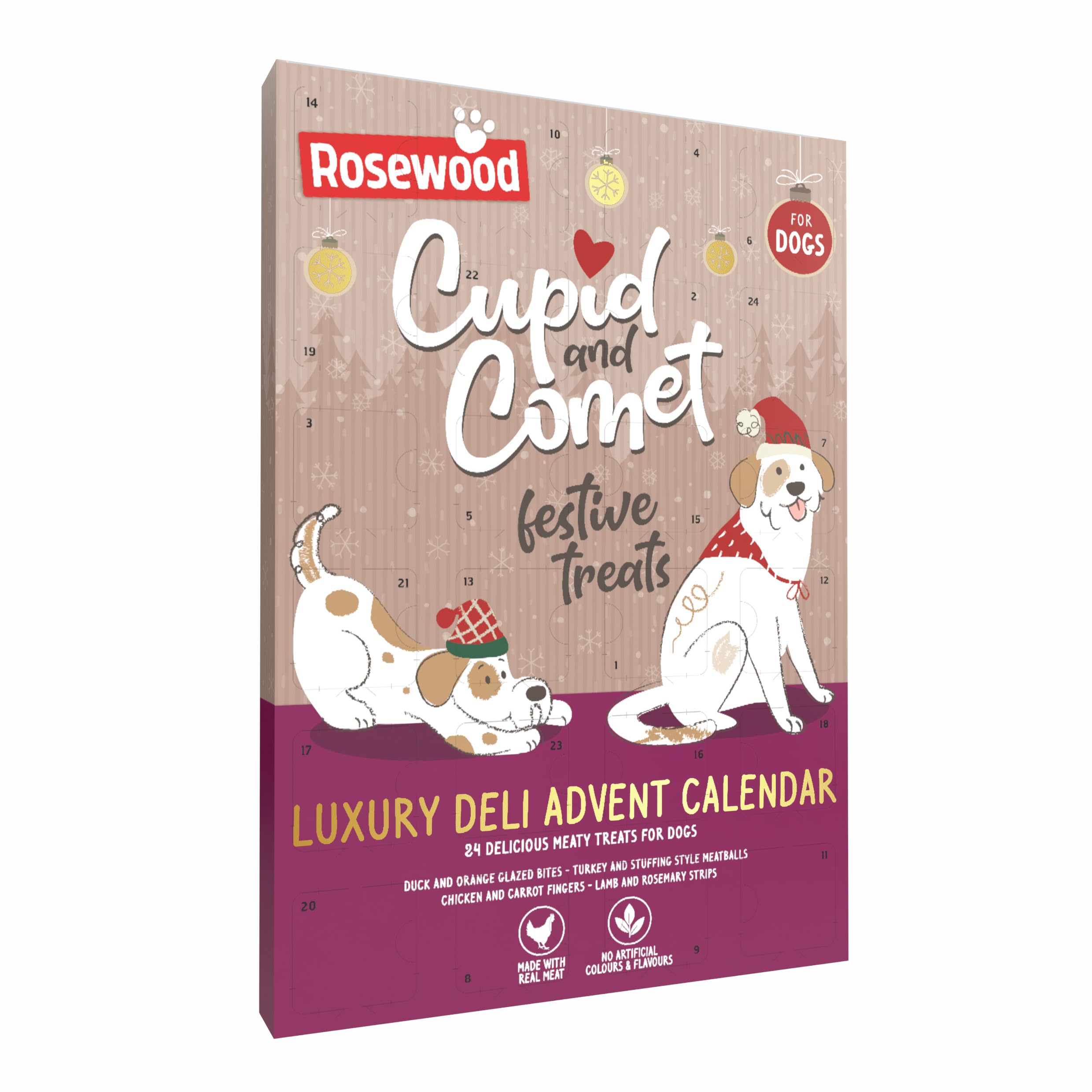 Rosewood Cupid & Comet Luxury Deli Dog Advent Calendar, Dog Treats