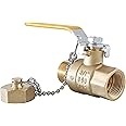CFI 3/4" Female Thread x Hose Thread Full Port Brass Ball Valve with Chain and Cap