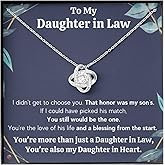 Daughter in Law Gifts Necklace From Mother in Law To My Bonus Daughter Honor Pendant Jewelry with Message Card and Box (Standard Box, Honor Gift Set)