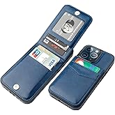 KIHUWEY Compatible with iPhone 13 Pro Case Wallet with Credit Card Holder, Premium Leather Magnetic Clasp Kickstand Heavy Duty Protective Cover for iPhone 13 Pro 6.1 inch(Blue)