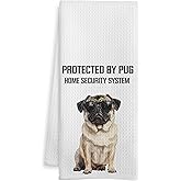 WOTYPU Funny Pug Gifts Kitchen Towels, Pug Gifts for Women Dish Tea Towel for Kitchen Decor, Pugs Gifts Hand Towels for Bathroom Decor, 16X24 Inch