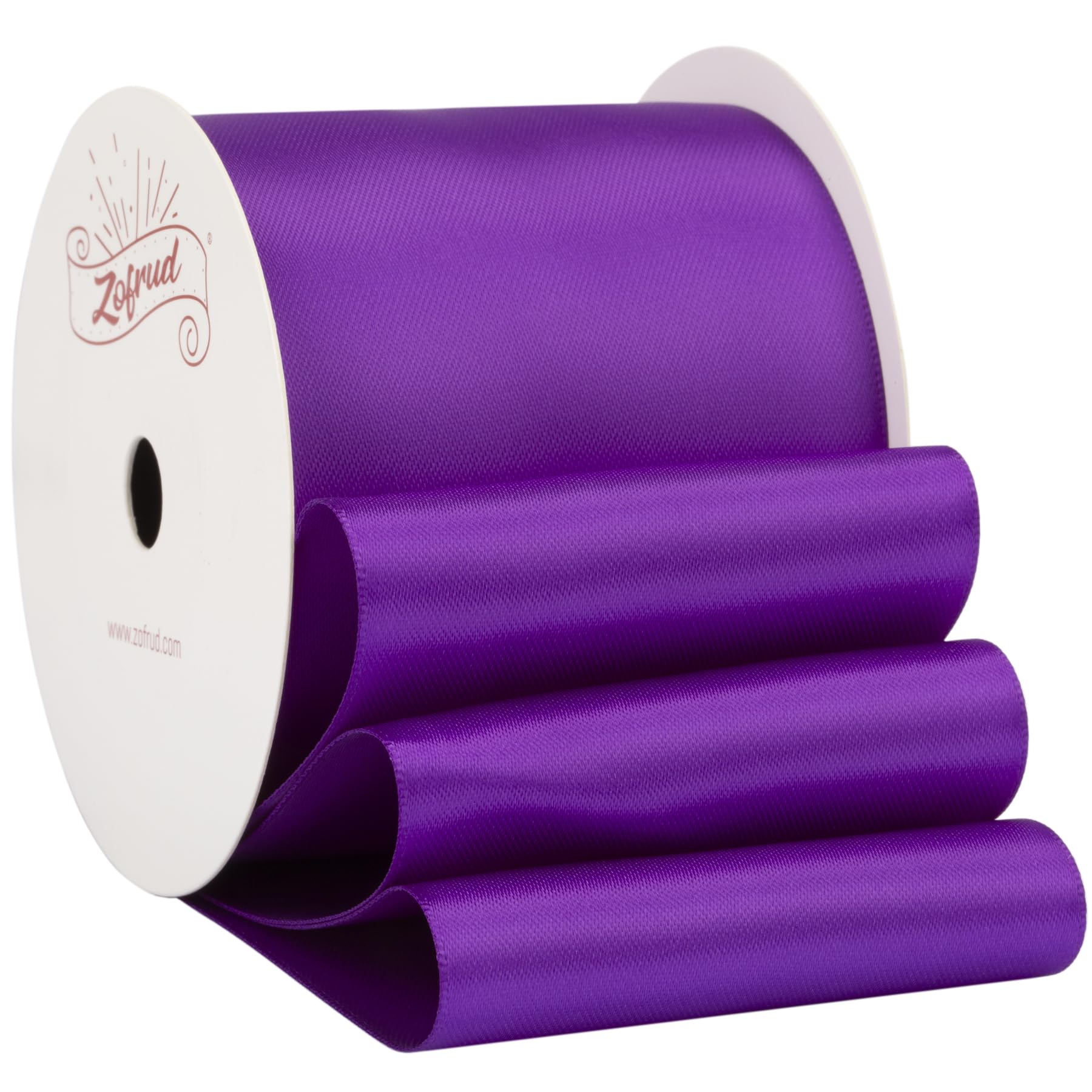 Zofrud Purple Satin Ribbon 63mm x 9 Meters - Large Ribbon Ideal for Bows, Gift Wrapping, Flower Bouquet, and Crafts