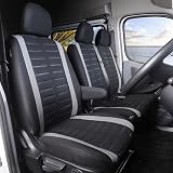 TOYOUN Van Seat Covers 3D Stripe Print Universal Fit Grey 2+1 Seat view 1
