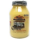 Rani Ghee Pure & Natural from Grass Fed Cows (Clarified Butter) 2lbs (32oz) ~ Glass Jar | Paleo Friendly | Keto Friendly | Gl