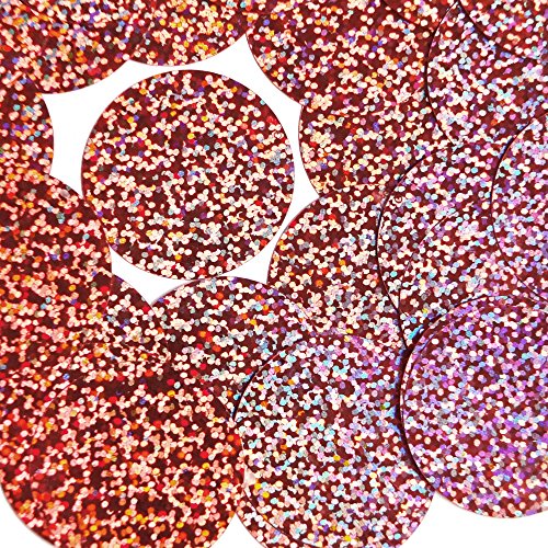 Sequin Round 1.5 inch Pink Glitter Hologram Multi Metallic. Couture Paillettes Made in USA. For embroidery, bridal, applique, arts, crafts, and embellishment.