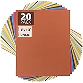 Mat Board Center, 20 Pack 8x10 Uncut Matte Boards, Assorted Colors Backing Matt Boards for Frames, Prints, Photos, Crafts