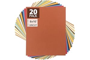 MBC MAT BOARD CENTER Mat Board Center, 20 Pack 8x10 Uncut Matte Boards, Assorted Colors Backing Matt Boards for Frames, Prints, Photos, Crafts