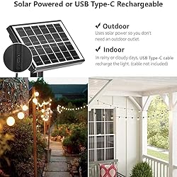 SUNTHIN Solar String Lights, 100ft Solar Patio