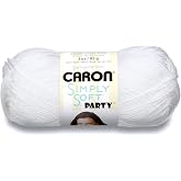 Caron Simply Soft Party Yarn, 3 oz, Medium Worsted 4 Gauge, - Snow - For Crochet, Knitting &amp; Crafting