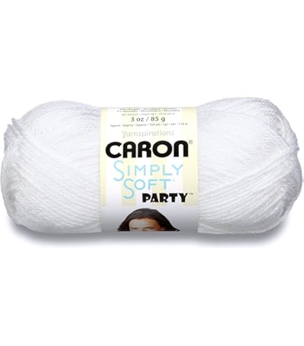 Amazon.com: Caron Simply Soft Party Yarn (3-Pack) Snow Sparkle
