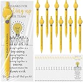 Qilery 50 Sets Employee Appreciation Gifts for Coworker Staff Inspirational Pens Motivational Quotes Ballpoint Pens with Thank You Card for Team staff volunteer(Light,Motivational)