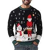 Askdeer Men's Ugly Christmas Sweater Soft Casual Xmas Pullover Classic Knitted Crewneck Sweaters with Ribbing Edge