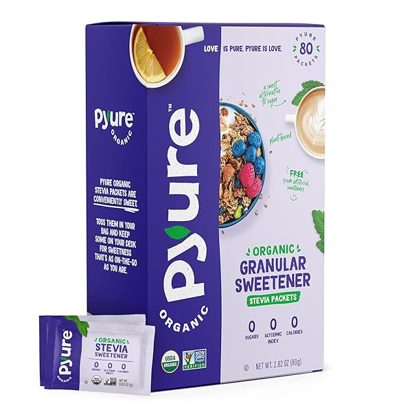 PYURE ORGANIC STEVIA PACKETS | ZERO CALORIE SWEETENER...