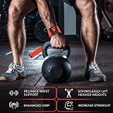 WFX Weight Lifting Straps Padded Neoprene Wrist Support Orange view 6