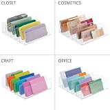 mDesign Clutch Bag Organiser with 5 Slots - Clear Handbag Storage view 5