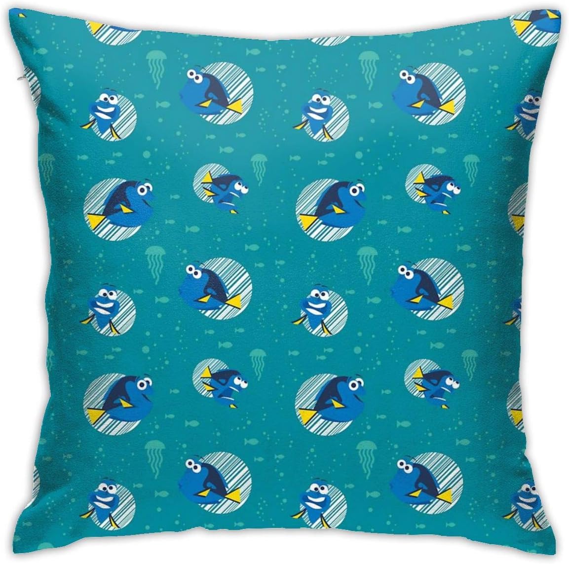 Merahans Decorative Throw Pillow Cover Scared Dory Fish Pillow Cover 18x18 Inchs - Double Sided Print - for Sofa Couch Home Car Bedroom Living Room Decor