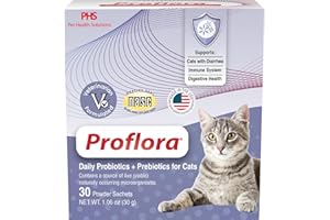 Proflora Probiotic for Cats - Healthy Digestive Tract - 200 Million CFU - Probiotic Supplements - Chicken Liver Flavor - 30 S