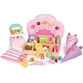 Tender Leaf Toys - Sweetie Pic’n’Mix Shop - Colorful Wood Retro-Style Candy Shop Play Set for Kids - Includes Candy, Scoop, Scale, and Bag - Encourages Imaginative Play and Social Skills - Age 3+
