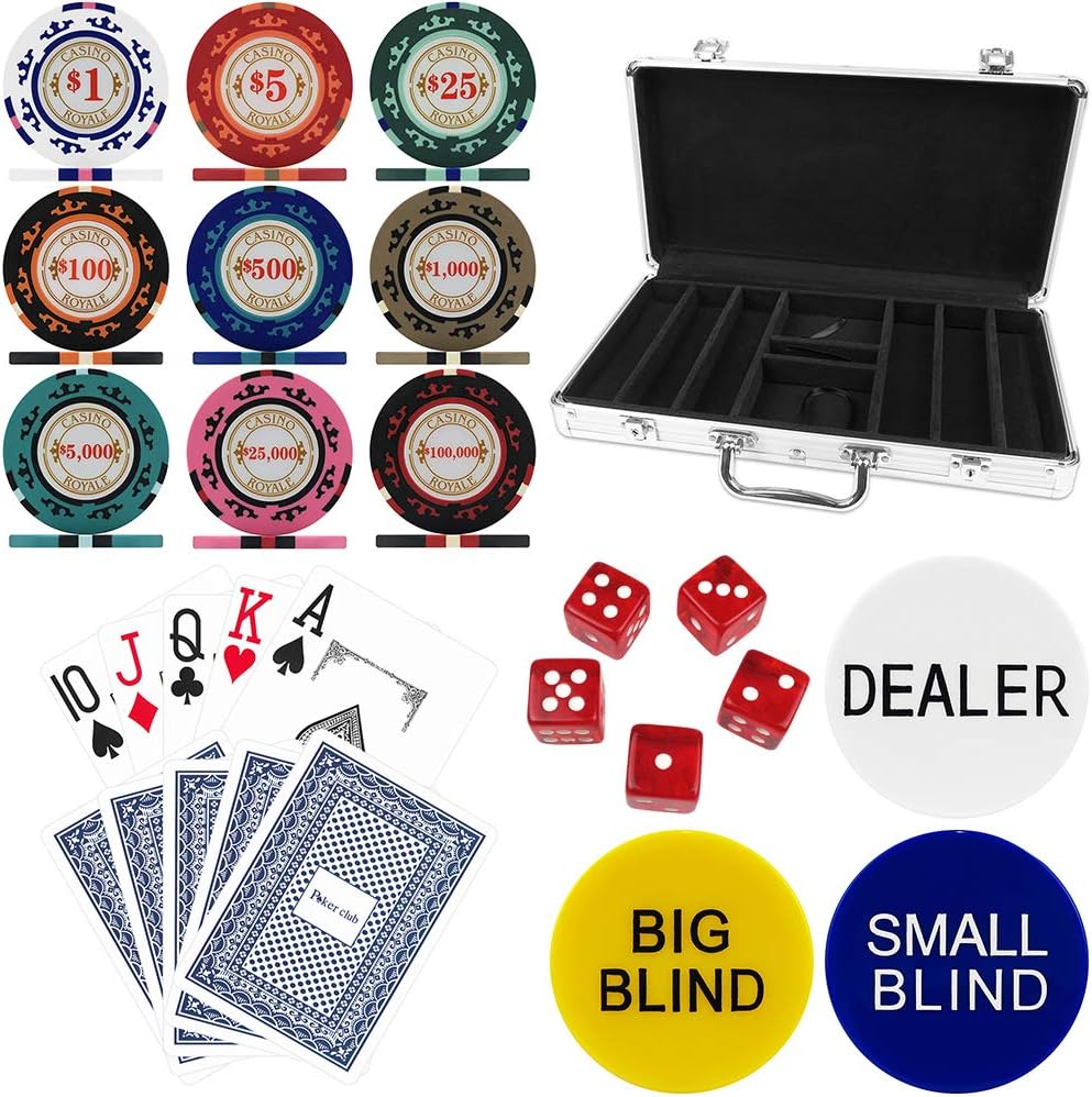 Premier Poker Chips UK Crown Casino Royale 300 Piece, 14g Poker Chip