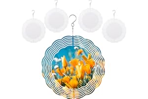 AIDOCLIP Decorate Your Space with Sublimation Wind Spinner Blanks - 3D Aluminum Hanging Wind Spinners for DIY Crafts, Indoor and Outdoor Ornaments (10 Inch)