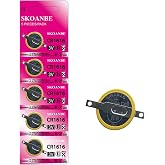 SKOANBE 5PACK Tabbed CR1616 Battery 1616 Battery with Solder Tabs 3V Lithium Batteries for Gameboy Cartridge Ruby Advance SP Fire Red Leaf Green Emerald GBA Gameboy