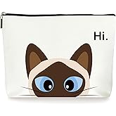 ZYQFN Siamese Cat Makeup Bag for Siamese Lover Gifts for Birthday, Christmas, Mother's Day.(039)