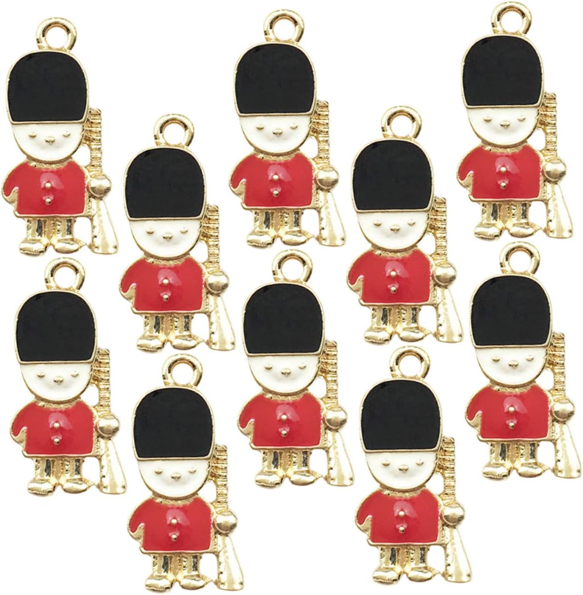 Nutcrackers - BESTOYARD 10pcs Nutcracker Accessories Hand Chain Bracelet Handmade Earrings Charms Bracelets Nutcracker Necklace Charms Bracelet Charm Nutcrackers Christmas Decorations Charms for DIY Craft