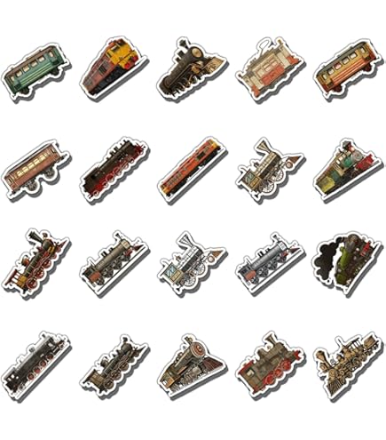 Train Stickers For Laptop(50 PCS),Gift For Children Teens Adults Girl Boys,Waterproof Stickers For Water Bottle,Train Vinyl Stickers For