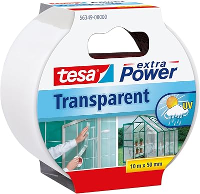 tesa Extra Power Transparent Adhesive Tape 10 m x 50 mm Waterproof