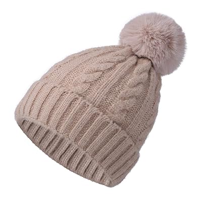 Buy Women's Twist Knit Pom Pom Beanie Hat at Ubuy Kuwait
