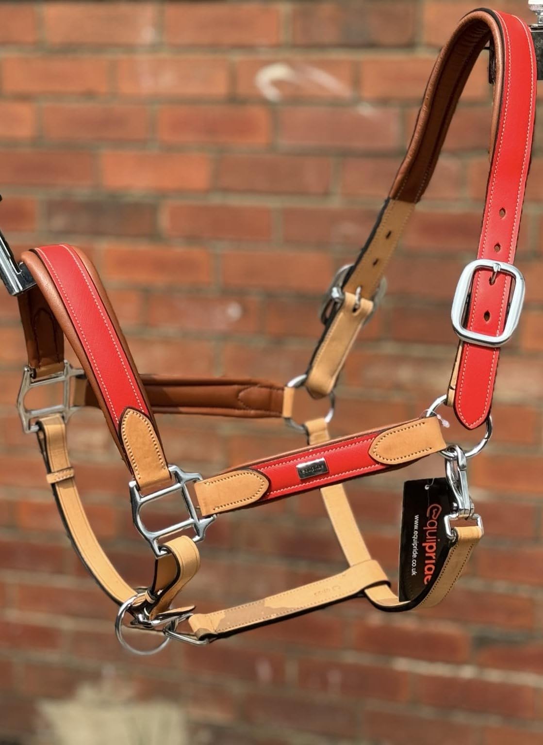 ARGENTINIAN LEATHER HEADCOLLAR HALTER COW LEATHER EXTRMELY SOFT LEATHER RED (Pony)