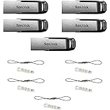 5PCS X SanDisk 16GB Ultra Flair USB 3.0 (SDCZ73-016G-G46) Flash Drive High Performance up to 130MB/S with Detachable Lanyard (5pcs) and Dust Plug (5pcs)