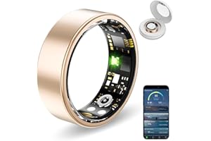 AICHIKEN Smart Health Rings for Women Men, Fitness Tracker with Heart Rate, Blood Oxygen, HRV, Sleep Tracker, Step Tracker, No Subscription Fee, IP68 Waterproof Smart Ring for iphone & Android (RoseGold, 8)