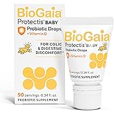BioGaia Protectis Baby Probiotic Drops | Colic & Gas Relief + Vitamin D | Safe for Newborns | Ease Crying, Fussing, Colic, Gas, Spit-ups & Constipation | No Dairy, Soy & Gluten | 50 Day Supply | 10mL