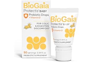 BioGaia Protectis Baby Probiotic Drops | Colic & Gas Relief + Vitamin D | Safe for Newborns | Ease Crying, Fussing, Colic, Gas, Spit-ups & Constipation | No Dairy, Soy & Gluten | 50 Day Supply | 10mL