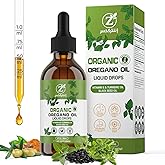 Oregano Oil Organic Drops - 80% Carvacrol, Extra Strength & Undiluted - with Black Seed Oil, Turmeric & Vitamin E - Oil of Oregano Supplement for Immune and Digestive Support - Vegan, 2 fl oz