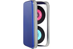 UENTIP DVD Holder, 96 Capacity CD Case,Portable Hard Plastic CD/DVD Storage Organizer Wallet Protective DVD Case Wallet for Car Home Travel (96, blue)
