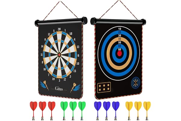 Gitus Magnetic Dart Board Indoor Outdoor Games for Kids with 12 Darts, Gifts for Teenage Boys Teen Boys Gift Ideas Gifts for