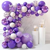 MIAHART 135 Pcs Purple Balloon Garland Arch Kit 5 10 12 18 Inches ...