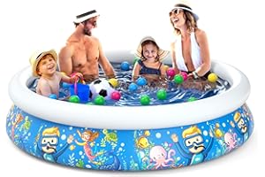 Jasonwell Inflatable Kids Kiddie Pool - Wading Pool Toddler Durable Swimming Pool Family Above Ground Pool Summer Outside Rou