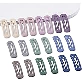 Cptots 20 PCS Small Rectangle Hair Barrettes For Women Non Slips Snap Clips For Thin Fine Hair, Matte Multi-colored,1.97 x 0.55Inch