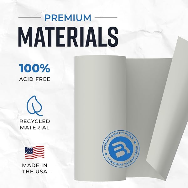 BRYCO GOODS LARGE NEWSPRINT PACKING PAPER ROLL – 1000’L X 17.5”W (700 SHEETS 17” LONG EQUIVALENT) – USA MADE – NEWSPAPER PAPER – PACKAGING, STORAGE, SHIPPING & MOVING SUPPLIES