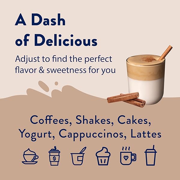 JORDAN’S SKINNY SYRUPS SUGAR FREE COFFEE SYRUP, CINNAMON DOLCE FLAVOR DRINK MIX, ZERO CALORIE FLAVORING FOR CHAI LATTE, PROTEIN SHAKE, FOOD AND MORE, GLUTEN FREE, KETO FRIENDLY, 25.4 FL OZ, 1 PACK