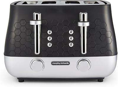 Morphy Richards Cassini 4-Slice Toaster Moonless Night Black 800W 6 Power Levels