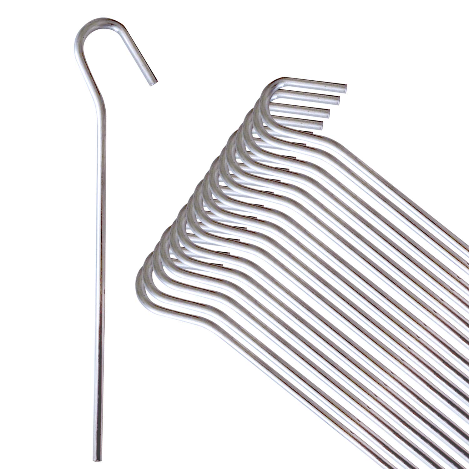 ANSIO Tent Pegs Pack of 50 Galvanised Metal Pegs 5mm x 9 inch, Heavy Duty Camping Ground Pegs, Ideal for Camping,Hiking,Traveling,Beach and Outdoor