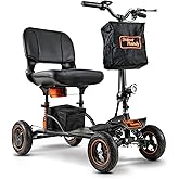 SuperHandy Mobility Scooter Explorer – 4 Wheels, 500W Brushless Motor, 48V-2Ah/4Ah Battery, 350LBS Capacity, 5mph Top Speed, 