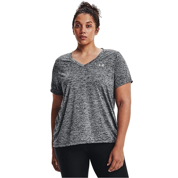 UNDER ARMOUR WOMEN’S UA TECH TWIST V-NECK SHORT SLEEVE 1X BLACK