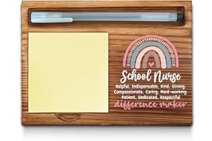 WAINVNIAW School Nurse Sticky Note Holder, School Nurse Office Decor, School Nurse Gifts, School Nurse Thank You Appreciation Gifts for Women Self-Stick Note Pad Holders WPP3